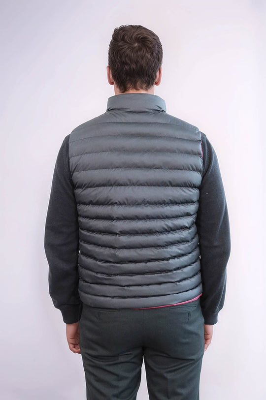 Black Reversible Slim Fit Quilted Gilet – Wessi