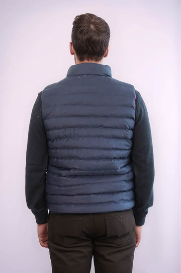 Navy Blue Reversible Slim Fit Quilted Gilet – Wessi