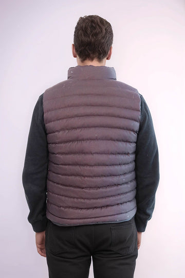 Brown Slim Fit Reversible Quilted Puffer Down Vest | Wessi