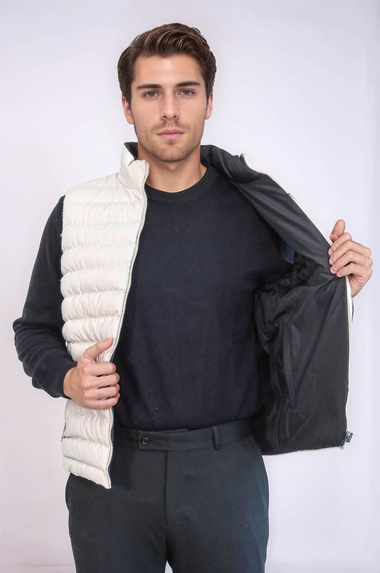 Cream Reversible Slim Fit Quilted Gilet – Wessi