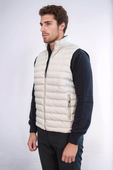 Cream Reversible Slim Fit Quilted Gilet – Wessi