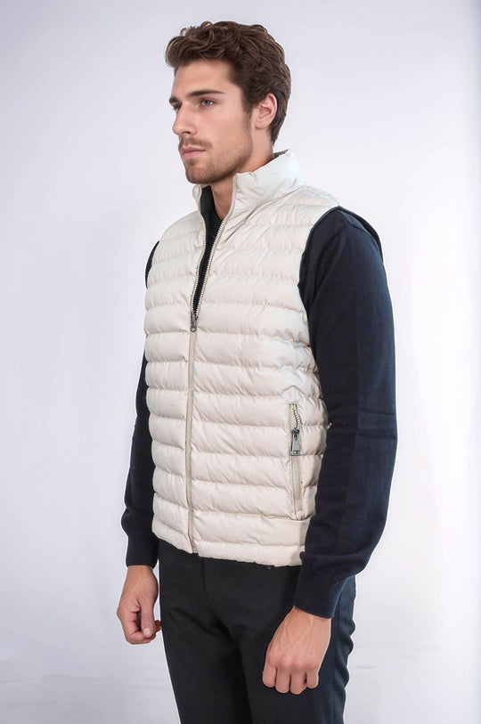 Cream Reversible Slim Fit Quilted Gilet – Wessi
