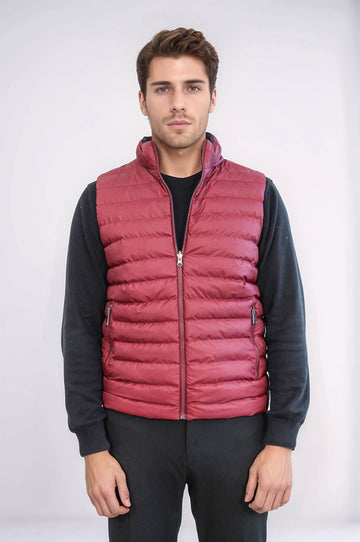 Burgundy Reversible Slim Fit Quilted Gilet – Wessi