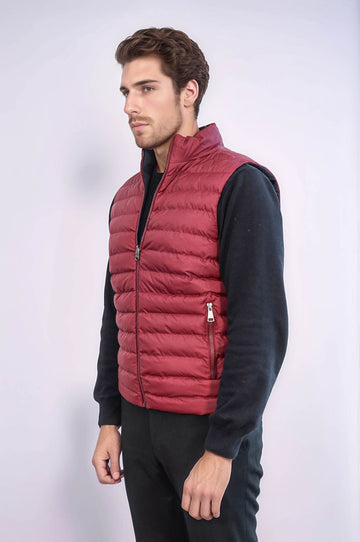 Burgundy Reversible Slim Fit Quilted Gilet – Wessi