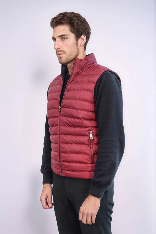 Burgundy Reversible Slim Fit Quilted Gilet – Wessi