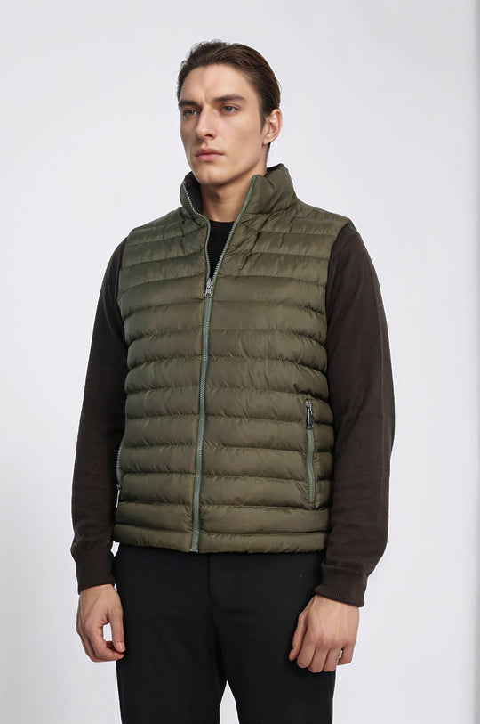Green Reversible Slim Fit Quilted Gilet – Wessi