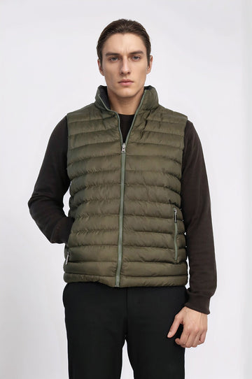 Green Reversible Slim Fit Quilted Gilet – Wessi