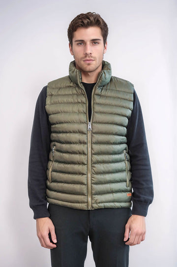 Khaki Quilted Zip-Up Gilet – Wessi