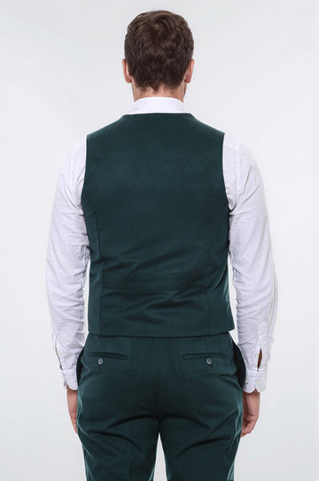 Green Plain 8 Buttoned Vest - Wessi