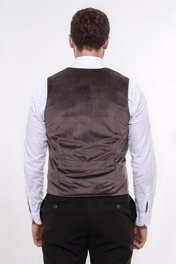 Brown Plain Slim Fit Waistcoat – Wessi