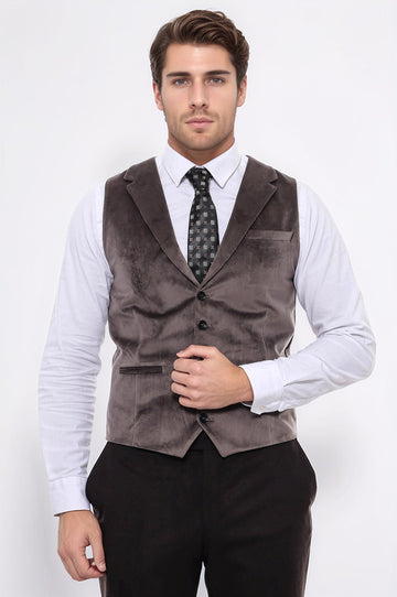 Brown Plain Slim Fit Waistcoat – Wessi