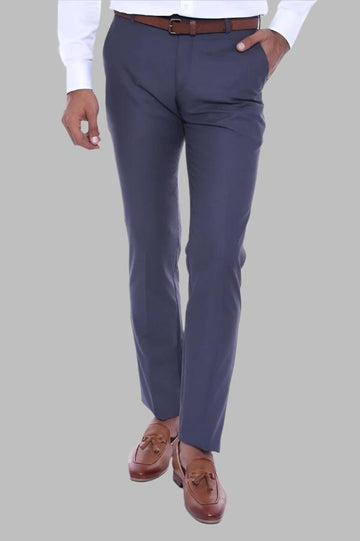 Anthracite Slim Fit Plain Dress Trousers – Wessi
