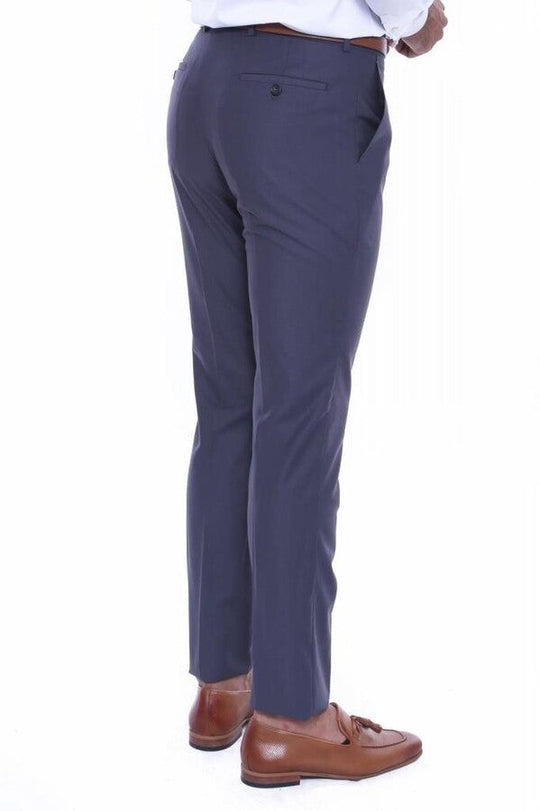 Anthracite Slim Fit Plain Dress Trousers – Wessi