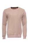 Beige Slim Fit Crew Neck Plain Sweatshirt | Wessi