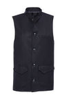Black Slim Fit Mandarin Collar Cachet Vest | Wessi