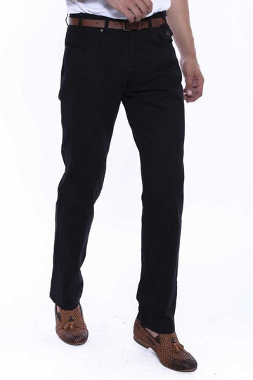 Black Slim Fit Covered Pocket Suede-Touch Cotton Trousers – Wessi