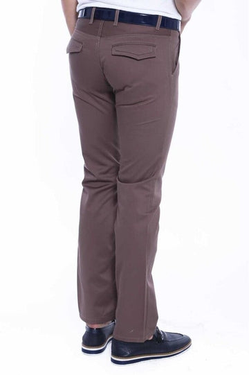 Tan Slim Fit Flap Pocket Cotton Trousers – Wessi