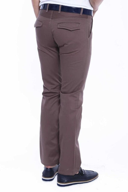 Tan Slim Fit Flap Pocket Cotton Trousers – Wessi