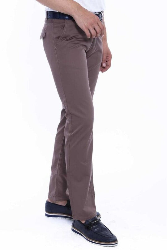 Tan Slim Fit Flap Pocket Cotton Trousers – Wessi