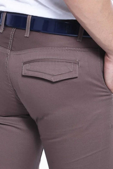 Tan Slim Fit Flap Pocket Cotton Trousers – Wessi