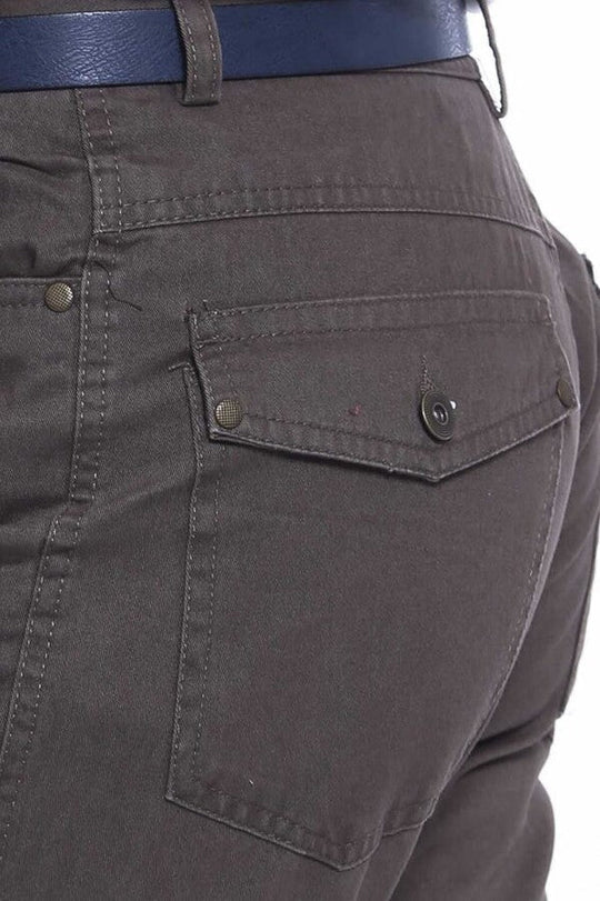 Khaki Slim Fit Suede Cotton Flap Pocket Trousers – Wessi