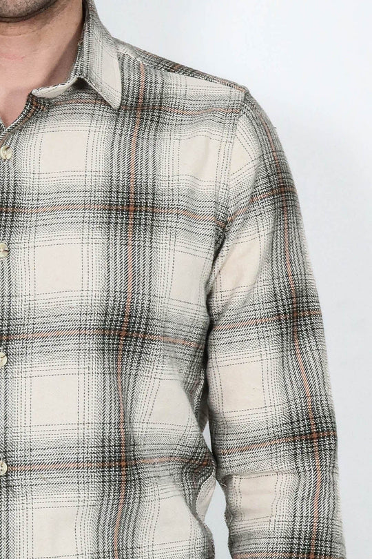 Men's Brown Slim Fit Checked Lumberjack Shirt | Wessi