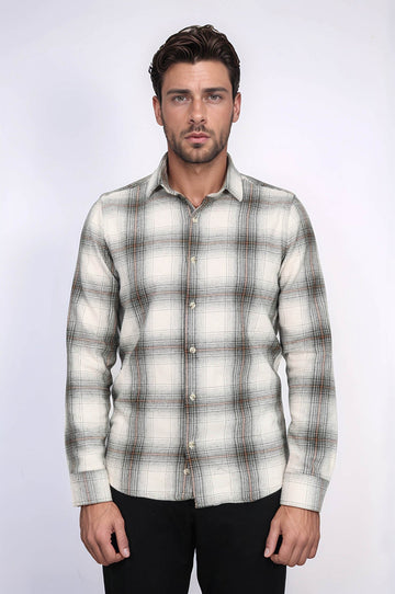 Men's Brown Slim Fit Checked Lumberjack Shirt | Wessi
