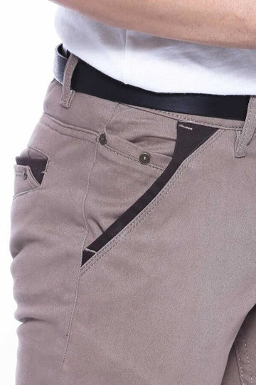 Cream Slim Fit Plain Gabardine Trousers – Wessi