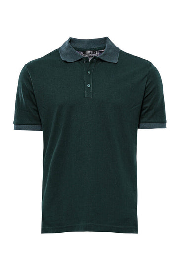 Men's Green Slim Fit Oxford Polo Collar T-Shirt | Wessi