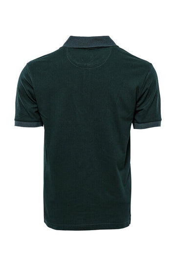 Men's Green Slim Fit Oxford Polo Collar T-Shirt | Wessi