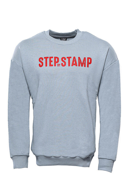 Grey Slim Fit Both-Side Letter Printed Crew Neck Sweatshirt | Wessi