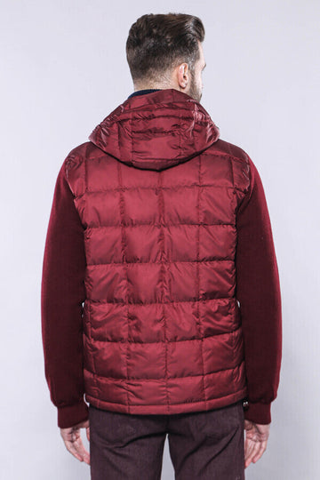 Burgundy Slim Fit Quilted Hooded Coat – Wessi