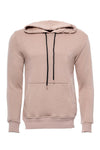 Beige Slim Fit Plain Hooded Sweatshirt with Pocket | Wessi
