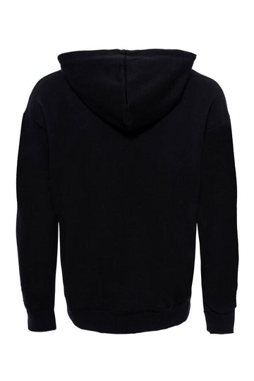 Black Slim Fit Printed Hooded Sweatshirt with Pocket | Wessi