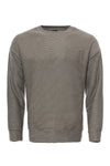 Khaki Slim Fit Horizontal Striped Crew Neck Sweatshirt | Wessi
