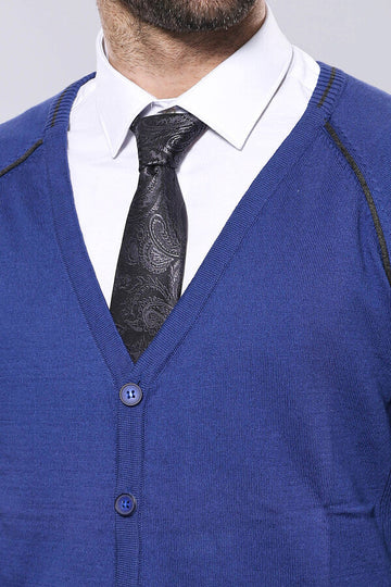 Indigo Slim Fit Cotton Cardigan – Wessi