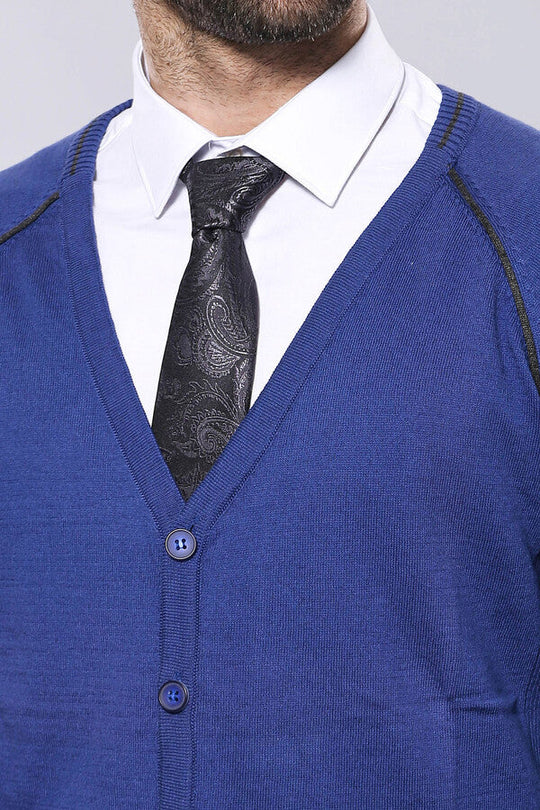Indigo Slim Fit Cotton Cardigan – Wessi