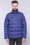 Blue Slim Fit Quilted Winter Coat – Wessi