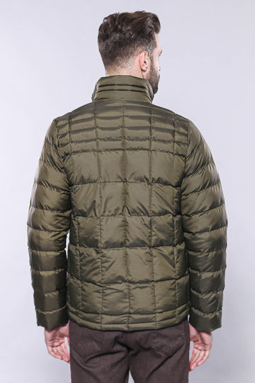 Olive Green Slim Fit Quilted Winter Coat – Wessi