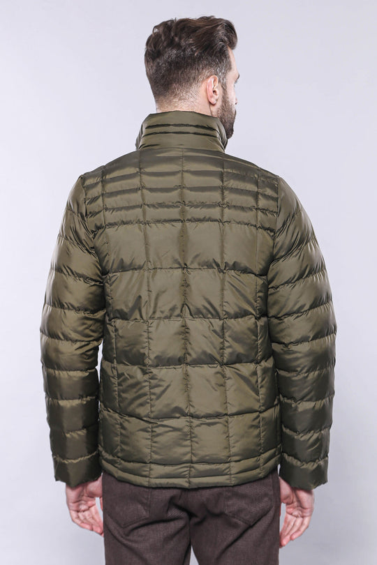 Olive Green Slim Fit Quilted Winter Coat – Wessi