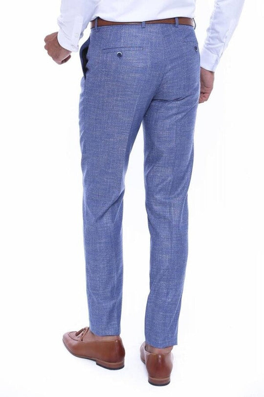 Navy Blue Slim Fit Plaid Dress Trousers – Wessi