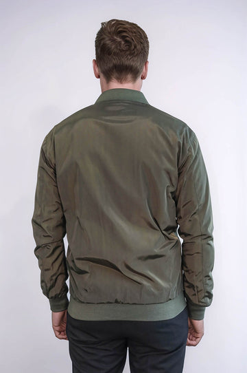 Khaki Slim Fit Zip-Up Bomber Jacket – Wessi