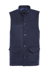Navy Slim Fit Mandarin Collar Cachet Vest | Wessi