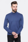 Indigo Blue Turtleneck Slim Fit Cotton Sweater – Wessi
