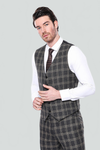 Black Slim Fit Plaid Waistcoat – Wessi