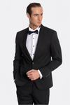 Men's Midnight Navy Micro-Textured 2-Piece Slim Fit Tuxedo with Shawl Lapel