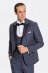 Navy Blue Vested Removable Lapel Slim Fit Tuxedo – Wessi