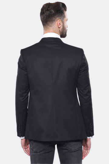 Men’s Midnight Black Slim Fit 2-Piece Blazer & Waistcoat Set