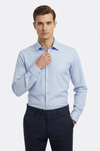 Regular Fit Sky Blue Plain Long Sleeve Shirt — Wessi