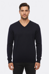 Navy Blue Slim Fit Dot Patterned V-Neck Sweater – Wessi